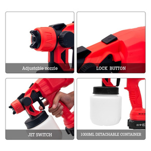 Pistola de Pintura Portátil de Iones de Litio para Pequeños Proyectos de Bricolaje, Pintura de Látex, Uso Doméstico e Industrial, Alimentación por Aspiración, 1 Sp - Product Image 3