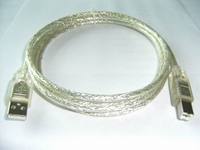 6FT USB2.0 AM ke AF kabel berlapis nikel transparan