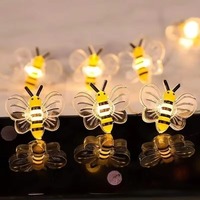 Guirlande lumineuse abeille, lumières de Noël à piles, guirlande féerique abeille, bricolage, décoration pour la maison, la salle de classe, les anniversaires, le jardin