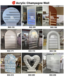 Decorazioni per Matrimoni, Supporti da Parete Quadrati <span class=keywords><strong>e</strong></span> Rotondi Rosa, Mensole per Vino Fai-da-Te, Espositore per Segnaposto in Acrilico, Supporto da Parete per Bevande - Product Image 5