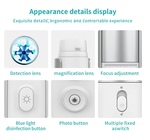 Nouvel analyseur de cuir chevelu 3-en-1, trichoscope alimenté par l'IA avec 8 spectres, 36MP de caméras, test d'humidité et détection des plis capillaires - Product Image 5