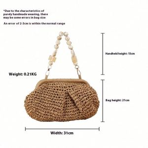Bolso de Paja Hecho a Mano para Mujer, Estilo 2025, Personalizado, para Vacaciones en la Playa, Uso Diario - Product Image 2