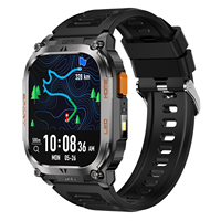 Outdoor GPS DT09 Quadratische Smartwatch Fitness-Tracker Musik BT-Anruf Sport Höhenmesser Luftdruck IP68 Wasserdicht Unisex