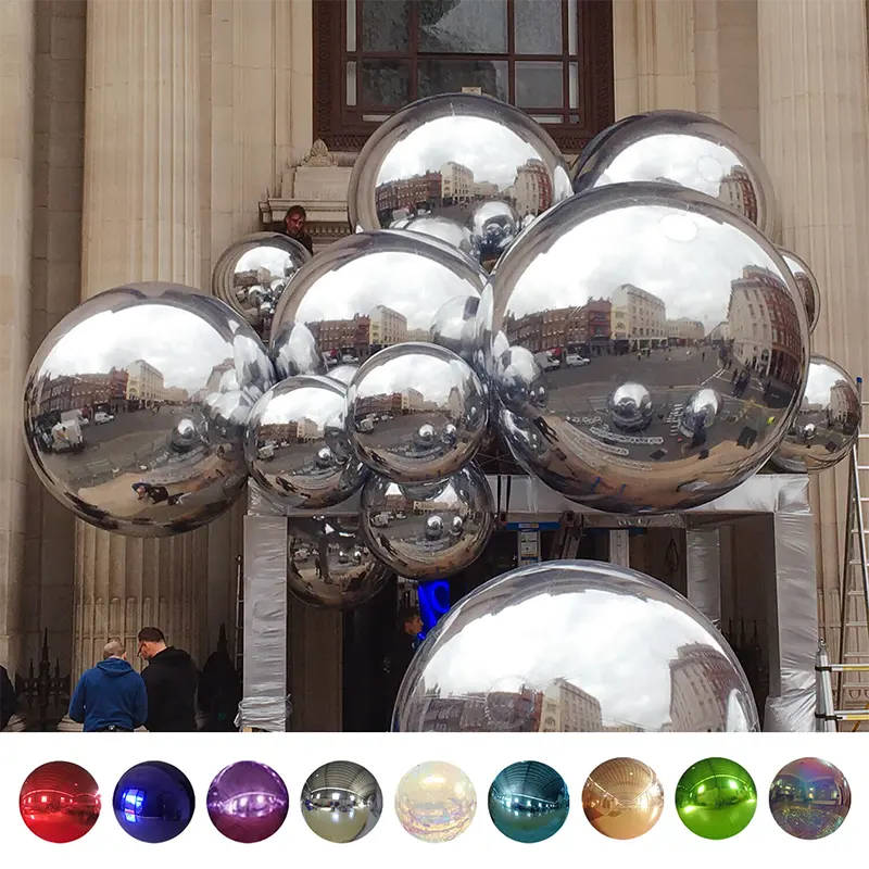Зеркальный шар из ПВХ, отражающий шар, надувная подвеска, плавающий Красочный Большой сценический бар, украшение для вечеринки, воздушный шар