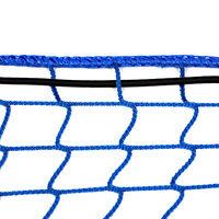 Filet de sécurité sans nœuds en PP monocouche de couleur bleue personnalisée avec corde élastique, filet anti-chute à mailles carrées pour la construction