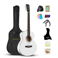 Guitare acoustique de haute qualité, best-seller, 40 pouces, coins arrondis, finition mate, avec pack cadeau gratuit, pour adultes débutants et enfants