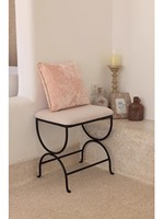 Loft industriel rectangulaire maquillage vanité velours repose-pieds tabouret pouf pour pouf canapé tabouret avec pieds en acier noir