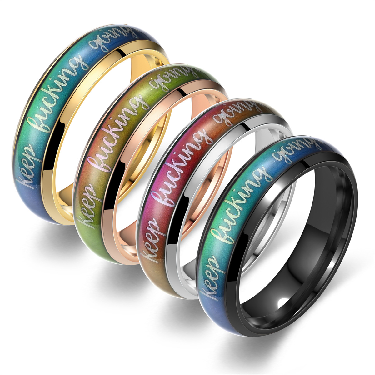 Couples Mood Ring Wedding Band Wedding Band His Crazy Her Weirdo