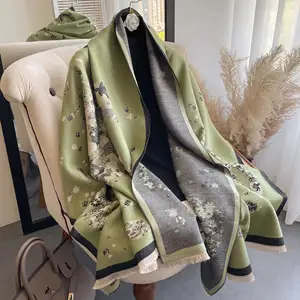 Commercio all'ingrosso 2022 new fashion ladies winter pashmina scialle avvolge moda donna sera dressing flower horse designer sciarpa coperta