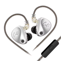 KZ Castor In-Ear Monitors Dual Dynamic Driver HiFi Earphones Wired IEM Noise Isolating Tuning Adjustable Gaming Headphones Bass