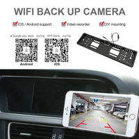 Caméra de voiture cachée étanche grand Angle sans fil 5G Wifi rétroviseur plaque d'immatriculation européenne 720P