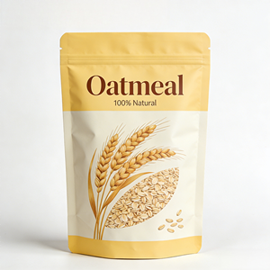 Sac d'emballage en plastique pour céréales, personnalisé, écologique, durable, résistant à l'humidité et avec fermeture éclair, sac à fond plat - Product Image 1