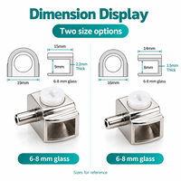Support de tablette en verre antidérapant en acier inoxydable à enfoncer pour armoire, vitrine, mobilier de patio
