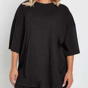 Camiseta informal de verano de manga corta 100% algodón, tela suave, gruesa, para mujer, talla grande, holgada. - Product Image 5