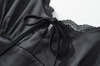 Robe Courte Femme SHENZHU Nouvelle Collection Automne 2026 Tendance Simple et Polyvalente avec Empiècements en Dentelle