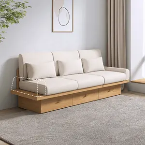 Yeni tasarım Futon koltuk takımı Minimalist oturma odası ahşap mobilya japon tarzı tasarımcı kanepe