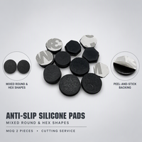 Patins en caoutchouc silicone auto-adhésifs industriels, noirs, souples, antidérapants, avec service de découpe