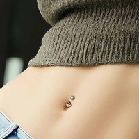 Ensemble de bijoux de piercing pour nombril en acier inoxydable de qualité chirurgicale, recommandé pour l'exportation, comprenant un anneau et un clou de nombril, pour un look tendance