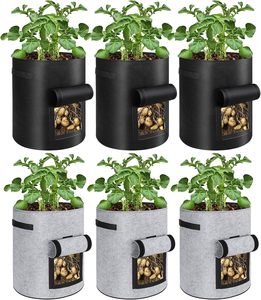 Macetas de Fieltro Biodegradables Transpirables de Alta Calidad, Bolsas Cuadradas de 10 Galones para Cultivo de Vegetales, para Cultivar Patatas y Zanahorias al Aire Libre - Product Image 4