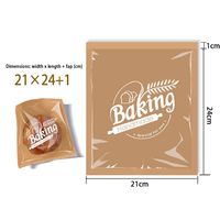 Sac en papier Kraft transparent résistant à l'huile 21*25cm fait à la main pour pain salade gâteaux bébé emballage alimentaire commande minimum 100 pièces CPP PE