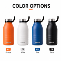 Bouteille d'eau isotherme grande capacité 1500 ml avec poignée de transport, goulot large, en acier inoxydable, bouteille de sport, logo personnalisé, vente en gros