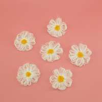 7cm blanc couleur Crochet fleur Mohair tournesol marguerite fleur vêtements sac et accessoires de vêtement