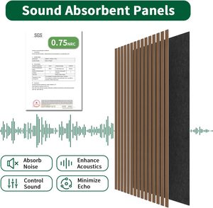 現代的なMDFスラット吸音壁パネル 3D溝付き吸音材 NRC 80% 耐火性 18mm厚 グラフィックデザイン リビングルーム ホテル向け - Product Image 5