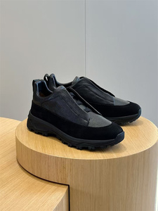 Giày thể thao nam da bò không dây, đế dày, chống trơn, màu trơn, tăng chiều cao - Product Image 6