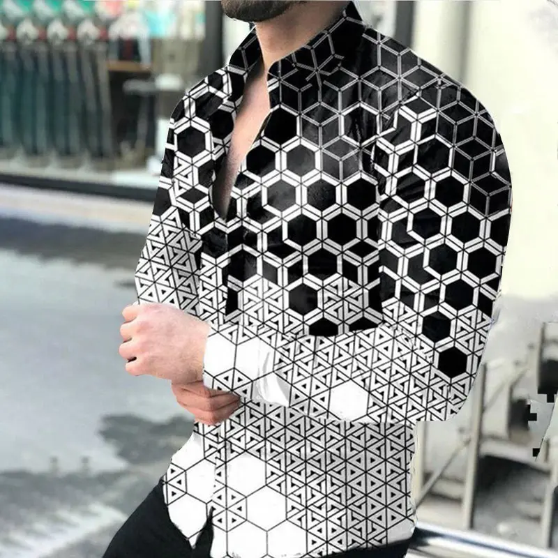 Camicia a maniche lunghe a maniche lunghe da uomo a maniche lunghe europea e americana nuova primavera e autunno