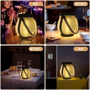 Lampe solaire en jute Shingel, rechargeable par USB, pour décoration extérieure de cour, étanche, suspendue, éclairage multifonctionnel - Product Image 5