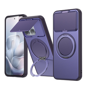 เคส Lichicase Hidden Bracket Armor สำหรับ Moto G06 Power Edge 70 <span class=keywords><strong>Fusion</strong></span> วัสดุ TPU+PC แบบไฮบริด ฝาหลังแม่เหล็ก - Product Image 6