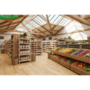 Estante de Exhibición de Metal y Madera Resistente Highbright - Estantes Ajustables, Estante Independiente para Supermercado/Comercio, Ecológico y Duradero - Product Image 4
