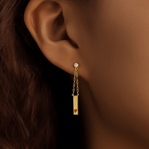 Pendientes de Cadena de Plata de Ley 925 CANNER, Personalizados, con Colgante de Corazón Esmaltado, Pendientes Largos - Product Image 6