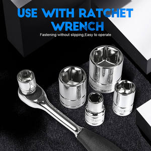 Cr-V 1/<span class=keywords><strong>2</strong></span> "<span class=keywords><strong>3</strong></span>/8" สแควร์ไดรฟ์เครื่องมือซ่อมรถยนต์วงล้อสำหรับ Hex Bolt Nut 6-32มม. 6จุดเมตริกหกเหลี่ยมเครื่องมือแขนซ็อกเก็ต - Product Image 2