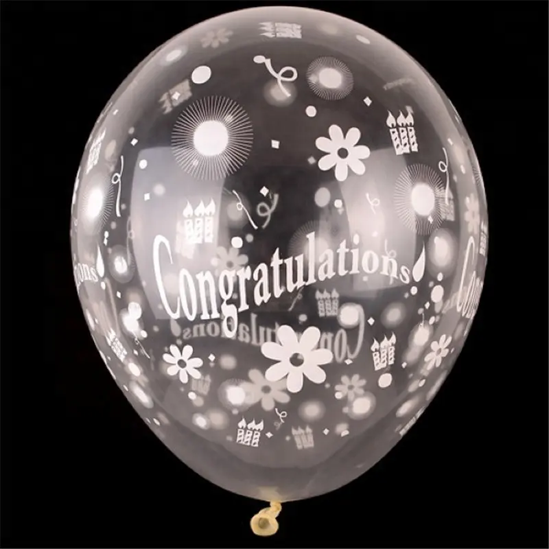 Özel yapılmış yuvarlak 12 18 36 inç helyum baskılı balon pembe mutlu doğum günü numarası baskı lateks temizle şeffaf balonlar