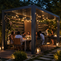 Pergola en aluminium robuste, certifiée CE, résistante au vent, pour jardin et usage extérieur