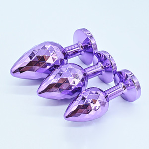 Plug anal en métal violet en forme de diamant, dilatateur anal pour hommes et femmes, jouet pour masturbation, massage en extérieur, jouet pour adultes, SM - Product Image 2