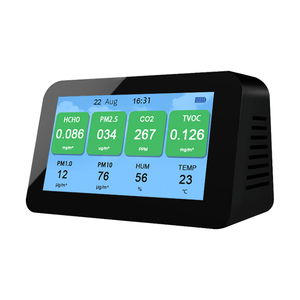 Moniteur de qualité de l'air, détecteur de formaldéhyde (HCHO), analyseur de gaz automatique, capteur de CO2 NDIR PM2.5/TVOC, détecteur de gaz avec écran LCD - Product Image 3