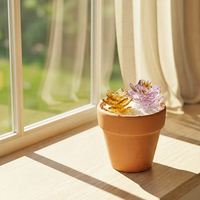 Pot en verre de Murano fait main pour plantes succulentes, idéal pour la Fête des Mères, la Fête des Enseignants, la décoration intérieure et les ornements.