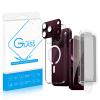 Protecteur d'écran en verre trempé pour téléphone portable 18 17 avec kit d'installation pour iPhone, application facile, coque de téléphone et kit d'objectif d'appareil photo
