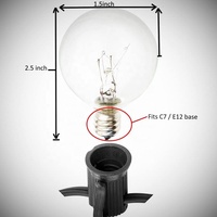Ampoule de remplacement Globe G40, 25 pièces, base candélabre E12, incandescente, 2700K, verre blanc chaud, CRI>90, pour jardin, patio, intérieur/extérieur