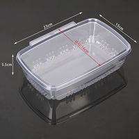 Boîte jetable en PET avec bande de déchirement 23*15*5.5cm, conception antivol pour l'emballage de salades, fruits, pâtisseries, snacks, plats cuisinés, desserts