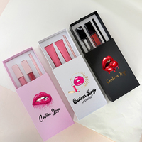 Kit de gloss à lèvres 3-en-1 personnalisable – Maquillage waterproof avec crayon à lèvres rotatif, rouge à lèvres liquide mat et gloss à lèvres – Coffret