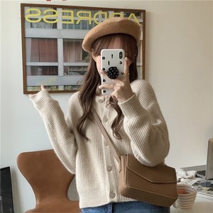 Cardigan in maglia glutinosa morbida giapponese 2025 da <span class=keywords><strong>donna</strong></span> giacca Casual corta per l'<span class=keywords><strong>autunno</strong></span> <span class=keywords><strong>inverno</strong></span> - Product Image 4