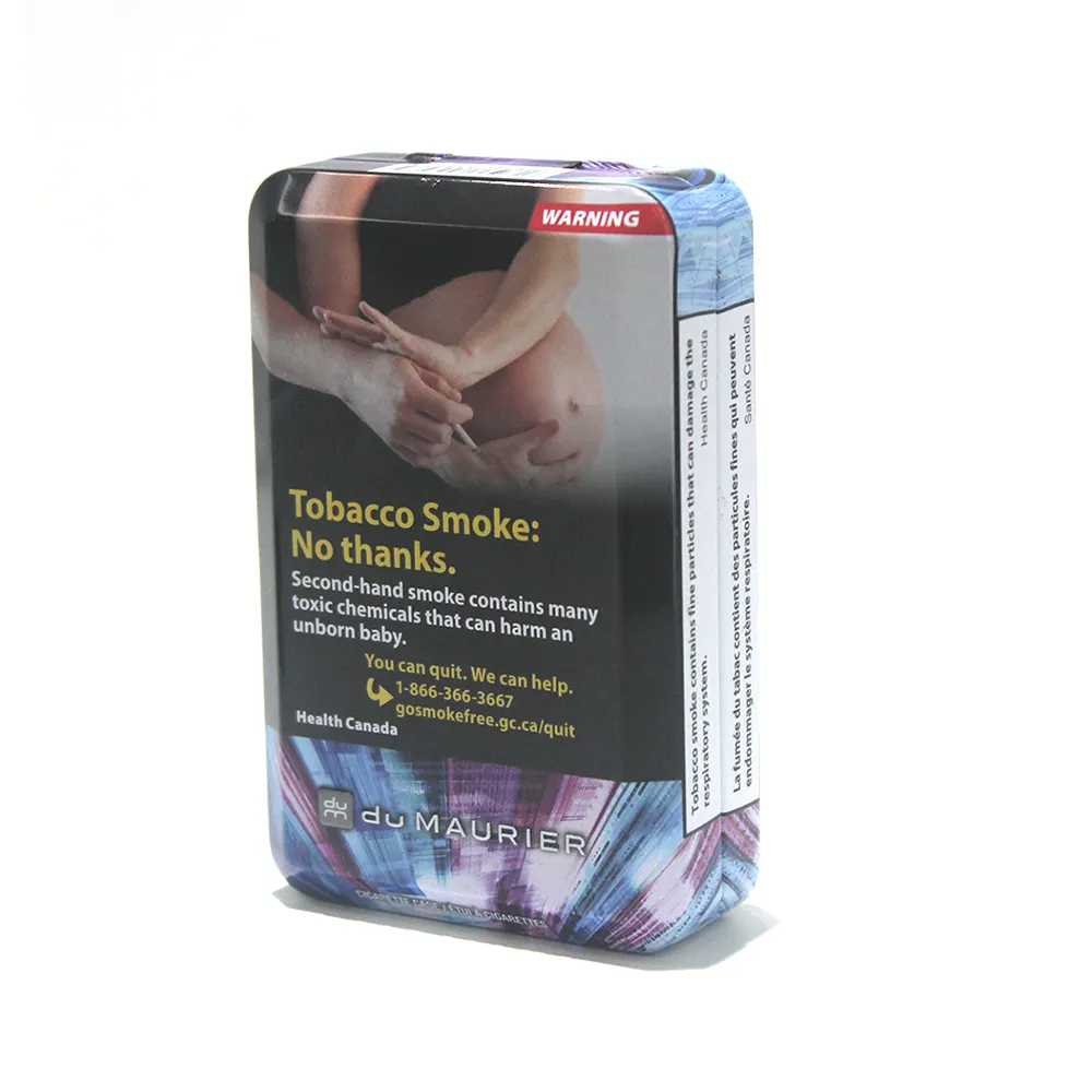 Small Custom Printed Tobacco Tin Cans Packaging With Hinged Metal Cigarette Case Tin Box