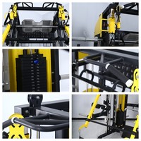Machine d'entraînement multifonctionnelle Smith : Appareil commercial d'entraînement fonctionnel complet avec Power Rack et Crossover par câble