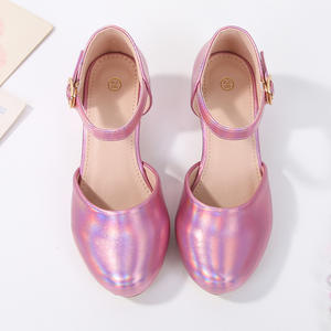 صنادل صيفية جديدة للبنات بكعب عالٍ للحفلات w e للطلبة أحذية أميرات بحزام مشبك عصري مجوف - Product Image 3