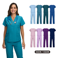 Ensemble de blouses médicales à séchage rapide, respirant, extensible dans les 4 sens, uniforme d'infirmière d'hôpital, logo personnalisé, vente en gros OEM
