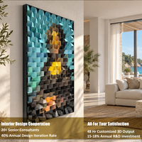 Uniart Art mural 3D Pop Art Moderne Mona Lisa Peinture en mosaïque de bois Art Décoration de salon Porche Couloir Peinture