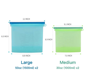 Eco Friendly Vacuum Leakproof Reusable Silicone Food Storage <b>Bags</b> - Product Image 4